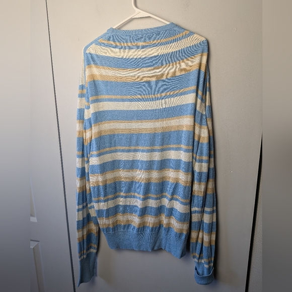 MAUS & HOFFMAN Vintage Men Stripes Crewneck Size XL 59% Cashmere 41% Cotton - Picture 7 of 9